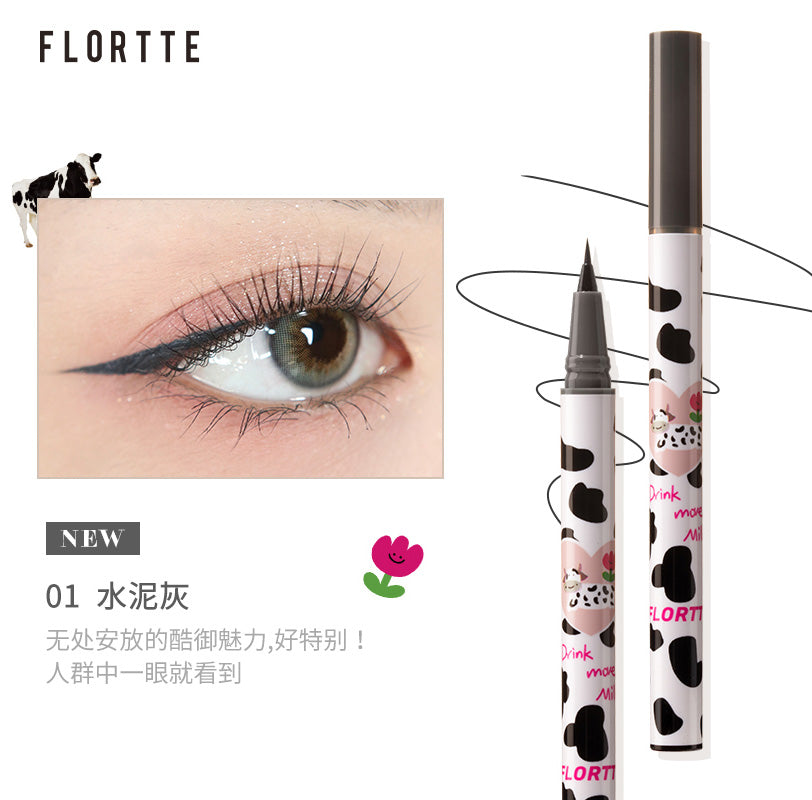 【NEW】FLORTTE 花洛莉亚 Wow so fine lying eyeliner and silkworm pen